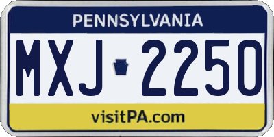 PA license plate MXJ2250
