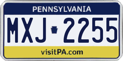 PA license plate MXJ2255