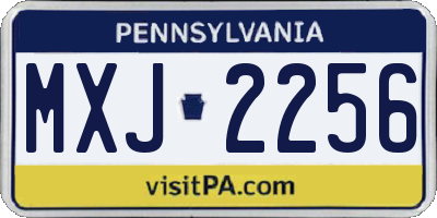 PA license plate MXJ2256