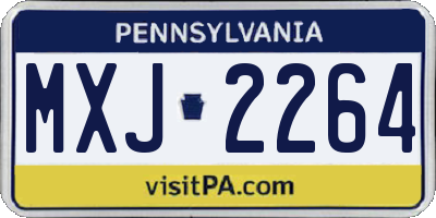 PA license plate MXJ2264