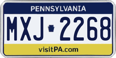 PA license plate MXJ2268