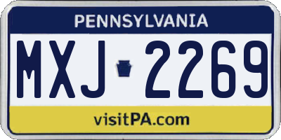 PA license plate MXJ2269
