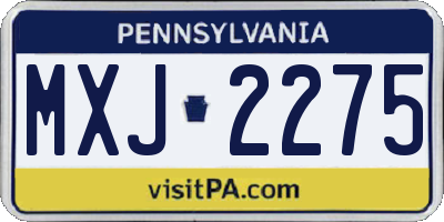 PA license plate MXJ2275