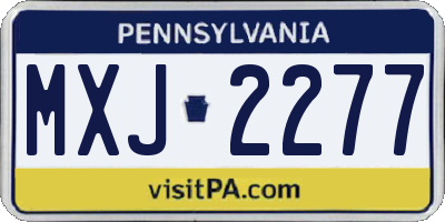 PA license plate MXJ2277
