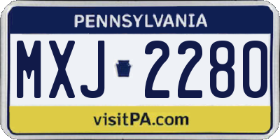 PA license plate MXJ2280