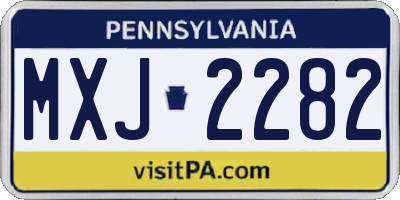 PA license plate MXJ2282
