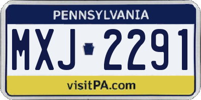 PA license plate MXJ2291