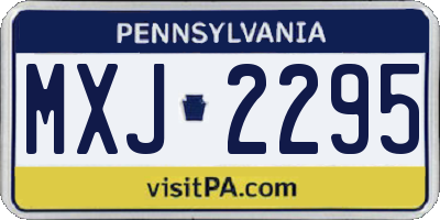 PA license plate MXJ2295
