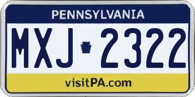 PA license plate MXJ2322
