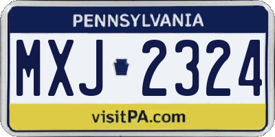 PA license plate MXJ2324