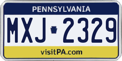 PA license plate MXJ2329