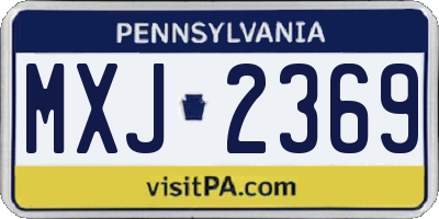 PA license plate MXJ2369