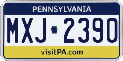 PA license plate MXJ2390