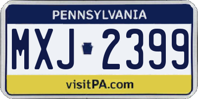 PA license plate MXJ2399