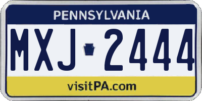 PA license plate MXJ2444