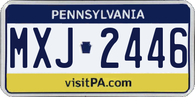 PA license plate MXJ2446