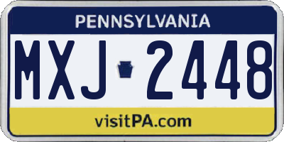 PA license plate MXJ2448