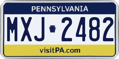 PA license plate MXJ2482
