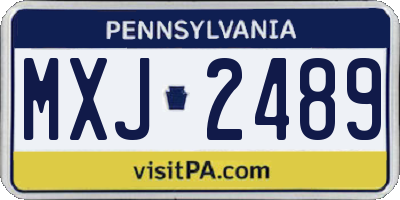 PA license plate MXJ2489