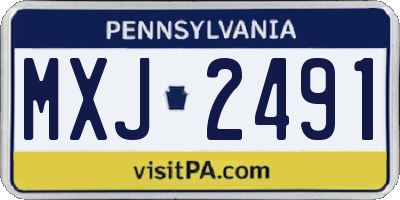 PA license plate MXJ2491