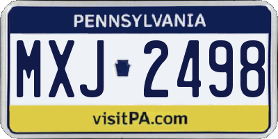 PA license plate MXJ2498