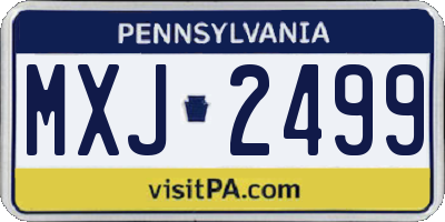 PA license plate MXJ2499