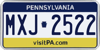 PA license plate MXJ2522
