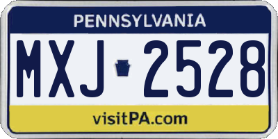 PA license plate MXJ2528