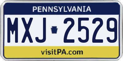 PA license plate MXJ2529