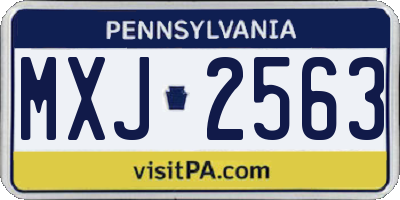 PA license plate MXJ2563