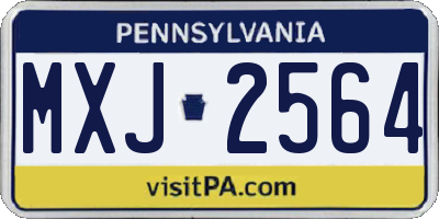 PA license plate MXJ2564