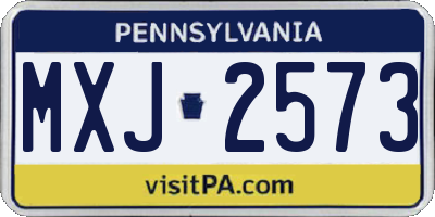 PA license plate MXJ2573