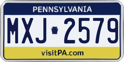 PA license plate MXJ2579