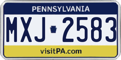 PA license plate MXJ2583