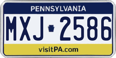 PA license plate MXJ2586