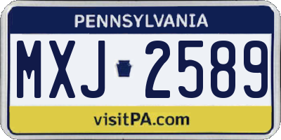 PA license plate MXJ2589