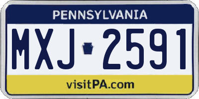 PA license plate MXJ2591