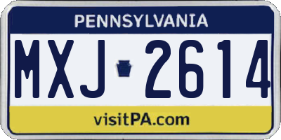 PA license plate MXJ2614