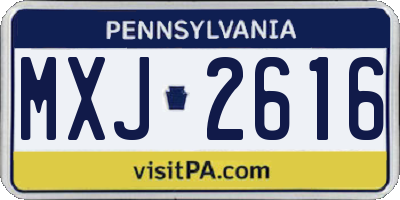 PA license plate MXJ2616