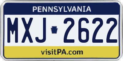 PA license plate MXJ2622