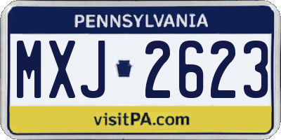 PA license plate MXJ2623