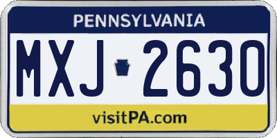 PA license plate MXJ2630