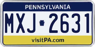 PA license plate MXJ2631