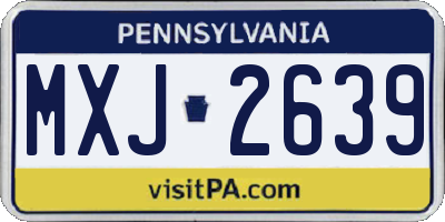 PA license plate MXJ2639