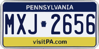 PA license plate MXJ2656