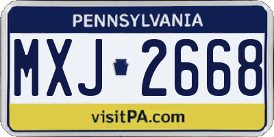 PA license plate MXJ2668