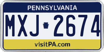 PA license plate MXJ2674