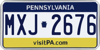 PA license plate MXJ2676