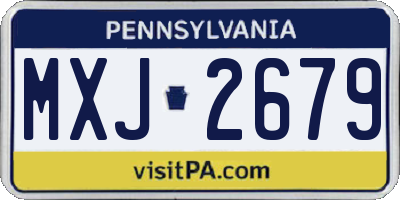 PA license plate MXJ2679