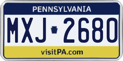 PA license plate MXJ2680